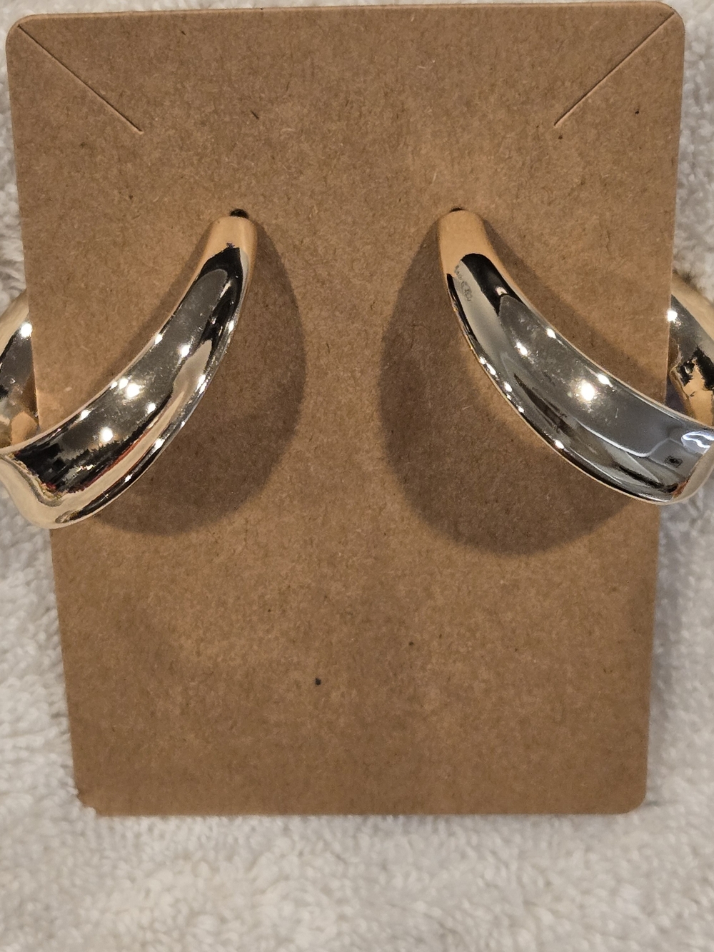 J. Crew Polished Gold Curved Hoop Earrings